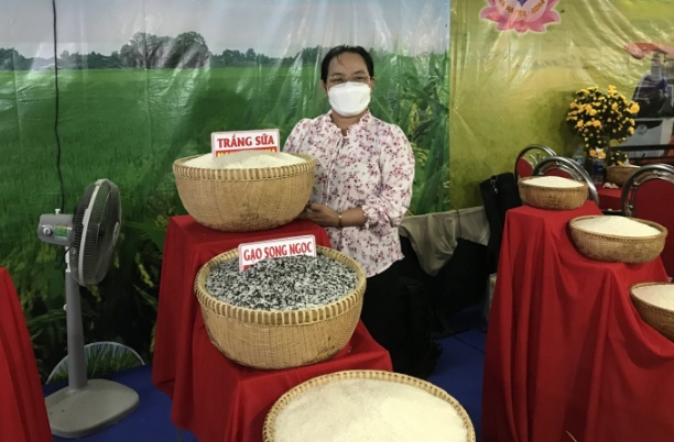 Gạo Song Ngọc vừa đạt giải 3 hội thị gạo ngon thương hiệu Việt. Ảnh: Minh Đảm.