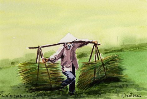 Top 10 Bức Tranh Vẽ Người Gánh Lúa Ấn Tượng Và Truyền Cảm Hứng