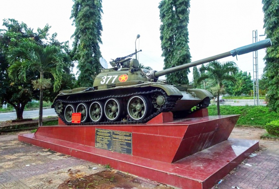 Xe tăng T59, số hiệu 377, hiện được lưu giữ tại huyện Đắk Tô, tỉnh Kon Tum ẢNH: CỤC DI SẢN VĂN HÓA  VIỆT NAM