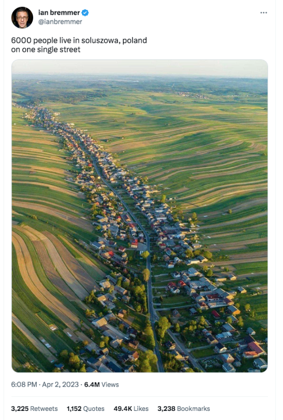 6.000 người sống ở Soluszowa, Ba Lan,trên một con phố duy nhất. Ảnh Ian Bremmer