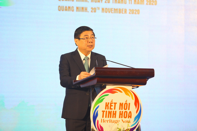 Chủ tịch UBND TP HCM phát biểu tại Hội nghị liên kết phát triển du lịch TP HCM và các tỉnh Đông Bắc sáng 20-11.