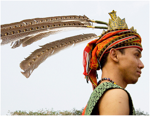 Trang sức lông chim của dân tộc Marut, Malaysia.