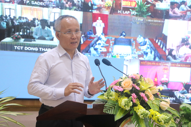 Thứ trưởng Bộ Công Thương Trần Quốc Khánh phát biểu tại hội nghị.