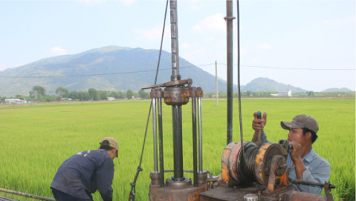 Nông dân Đồng Nai sử dụng hệ thống tưới nước tiết kiệm để hạn chế lãng phí nguồn nước trong sản xuất.