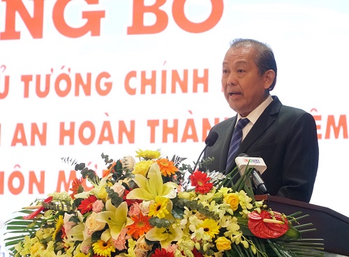 Phó Thủ tướng Thường trực Chính phủ Trương Hòa Bình phát biểu tại buổi lễ.