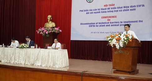 Ông Nguyễn Quốc Toản - Cục trưởng Cục chế biến và Phát triển thương mại nông sản phát biểu tại hội nghị