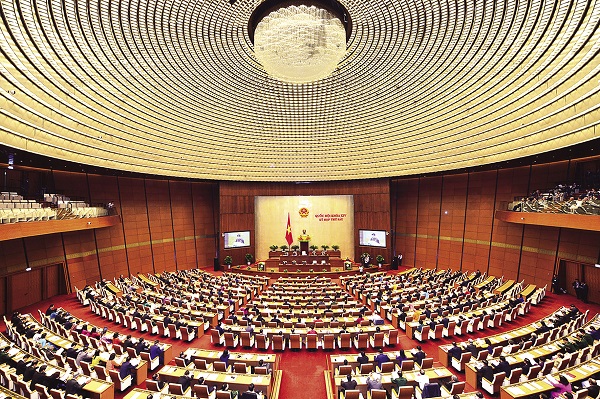 Kỳ họp thứ 6 Quốc hội khóa XIV khai mạc trọng thể tại Hội trường Diên Hồng, Nhà Quốc hội.